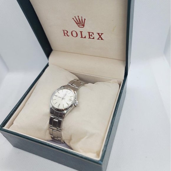 ROLEX Oyster Perpetual Date 24mm Women's Watch Stainless Steel Silve - Picture 5 of 15